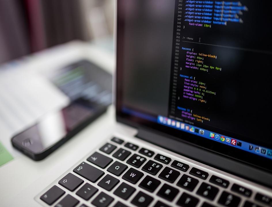 Image of some code on a laptop